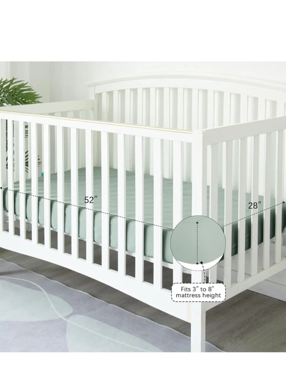 New Biloban 2-pack Green Waterproof Fitted Crib Sheets